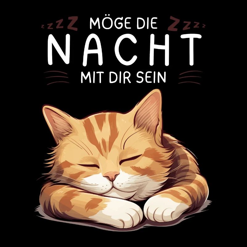 Möge die Nacht mit dir sein - Schlafshirt Katze