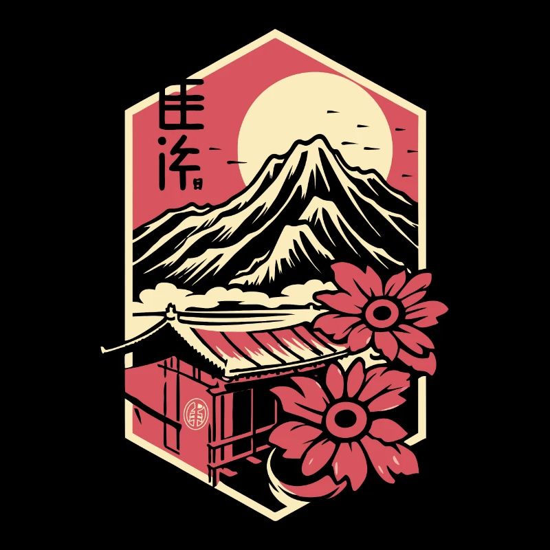 Fleurs japonaises et fleurs du temple