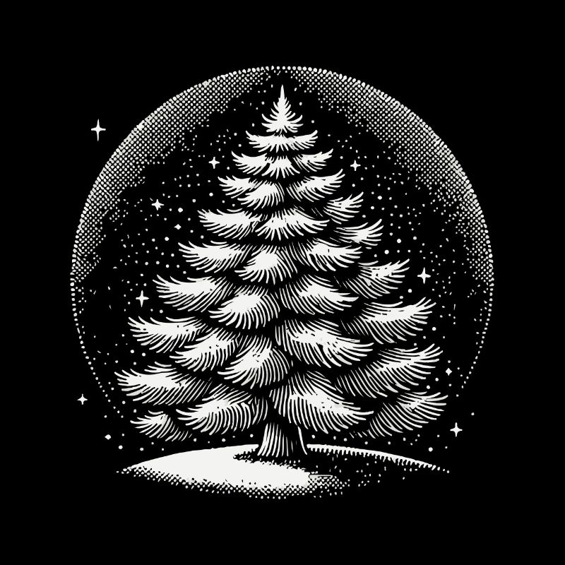 Atmospheric Christmas Tree Artwork