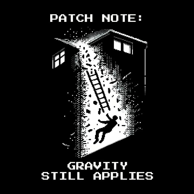 Schornsteinfeger Gravitation Dach Retro Pixel Art