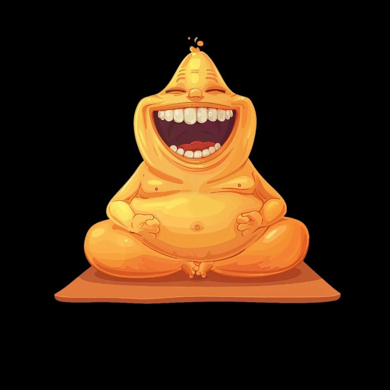 Entspannt Lachen Mit Yoga Orange Figur