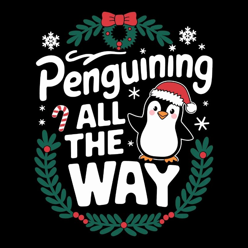 Pingouin de Noël Pingouin tout le chemin