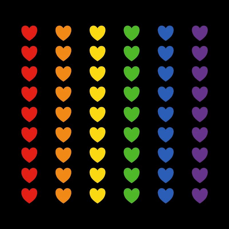 Drapeau arc-en-ciel coeurs