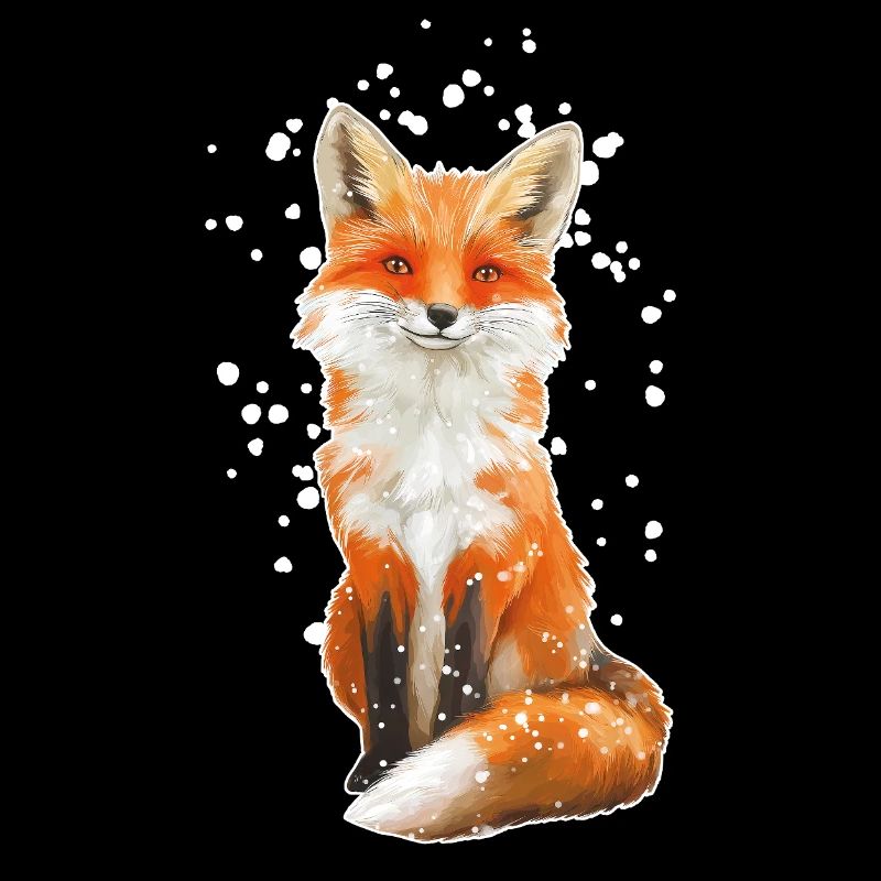 Fuchs mit Schneeflocken