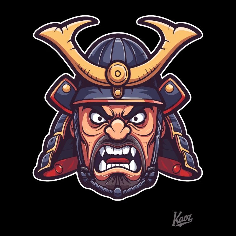 Wütender japanischer Edo-Samurai-Shogun