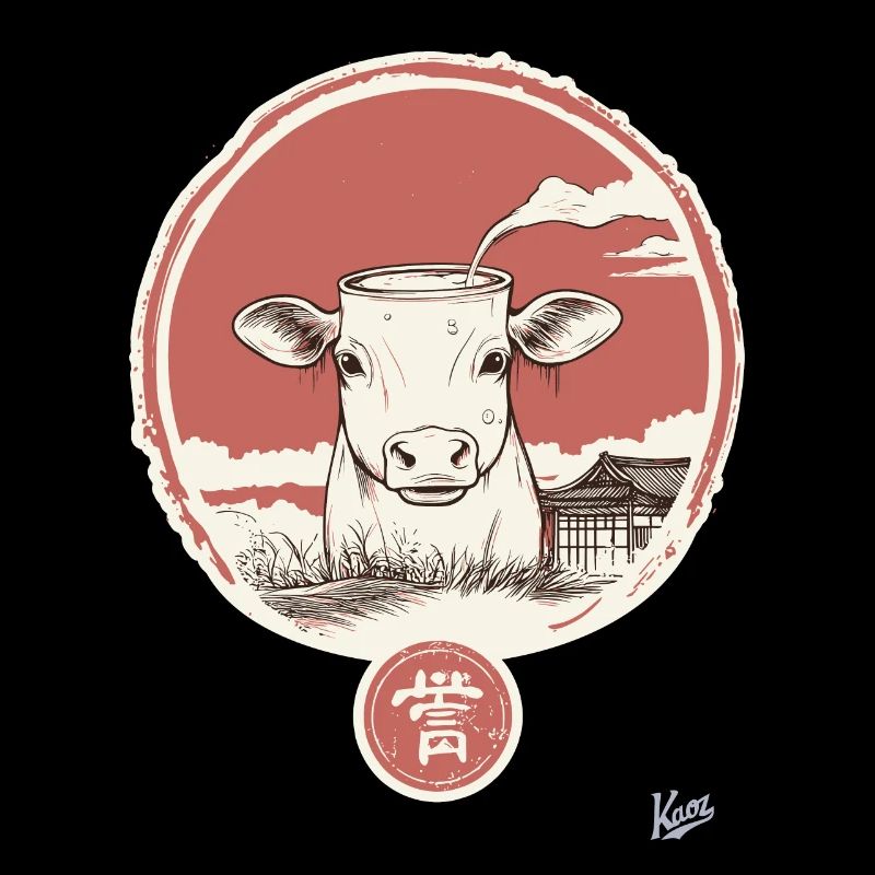 Abstract cow with milk