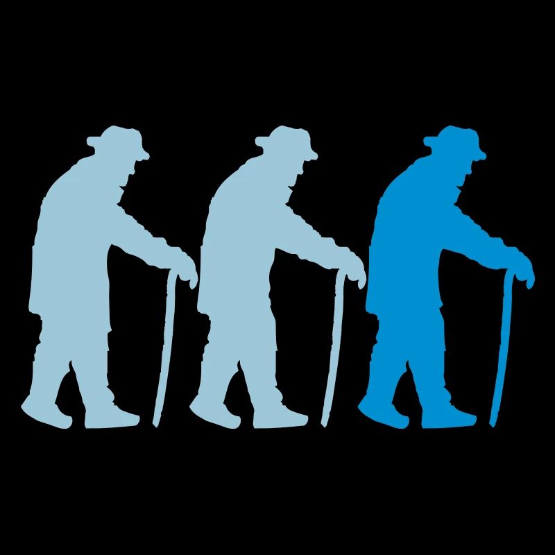 Three Grandpas Retired Age Men Team Silhouette