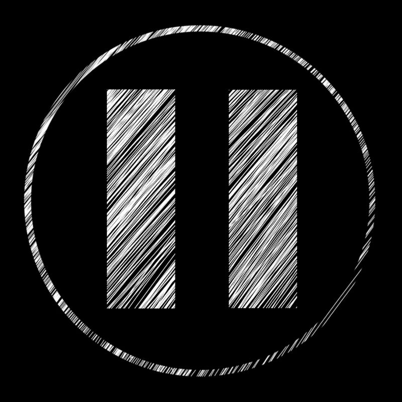 Hand-drawn pause icon in scribble look