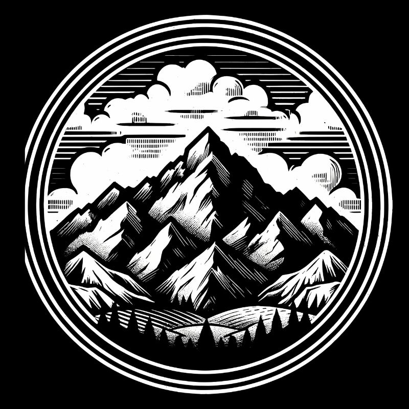 De hautes montagnes en arrière-plan, entourées de nuages