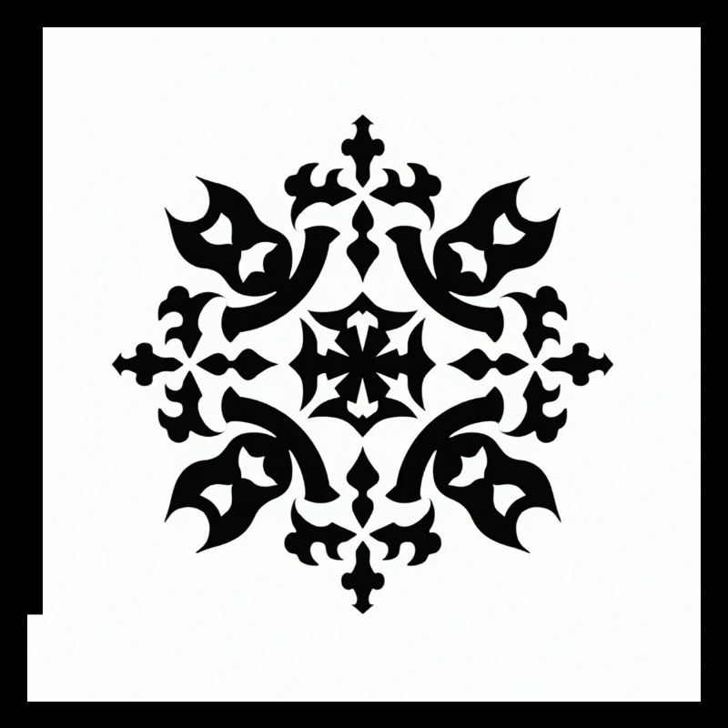 Intricate Black Snowflake Pattern