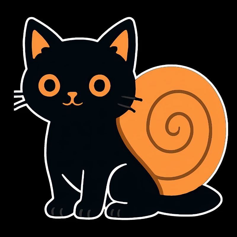 Silhouette de chat en orange