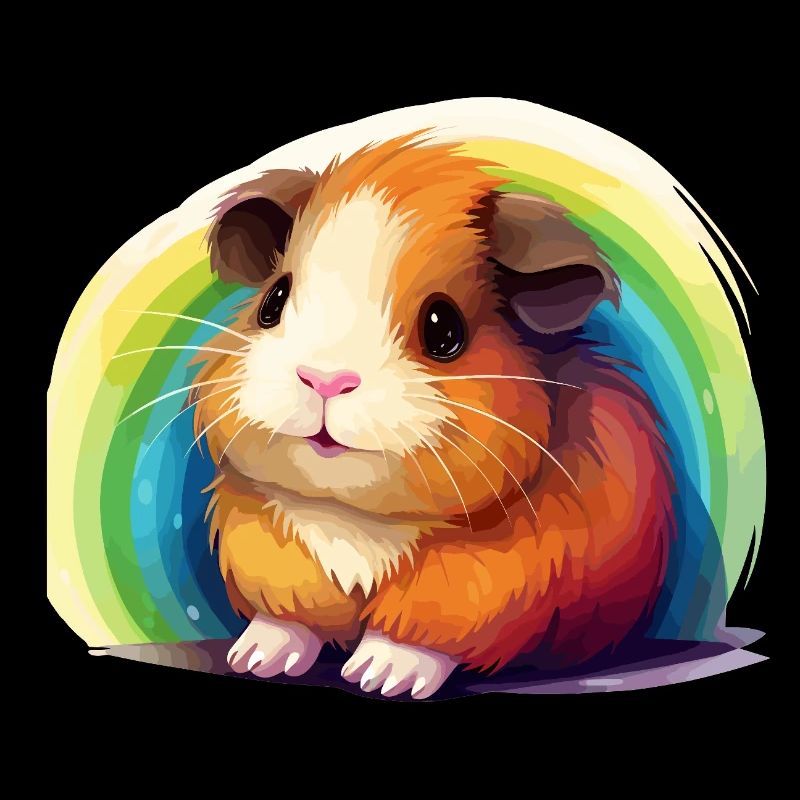 Bunter Hamster mit Regenbogenhintergrund