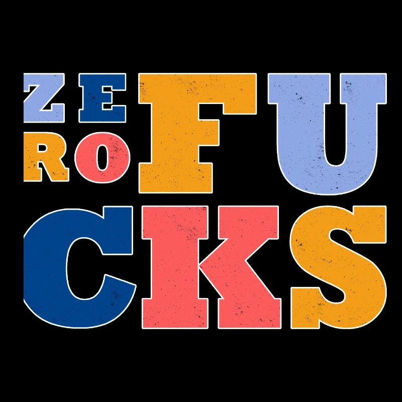 Style rétro coloré - Zero Fucks Text Design