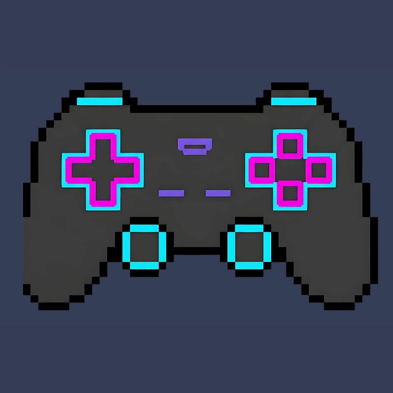 Autocollant Pixel Game Controller Retro 8 Bits Shirt