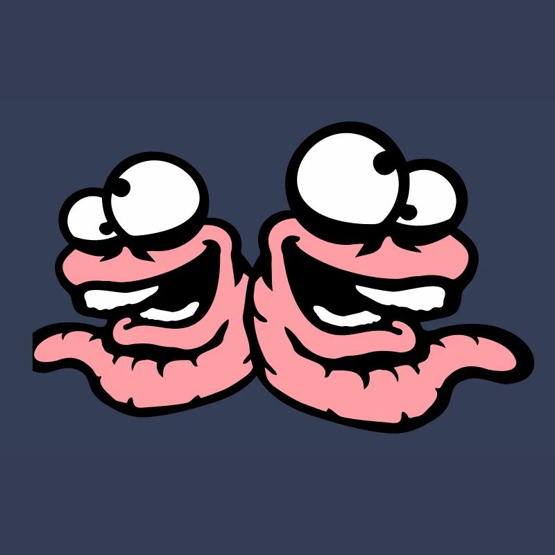 Worms Laughing Duo Crazy Squinting Silly Team