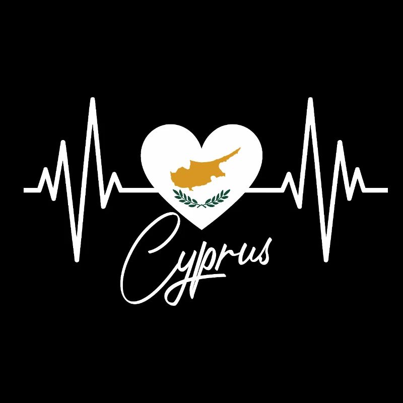 Drapeau chypriote battement de cœur République de Chypre Chypre