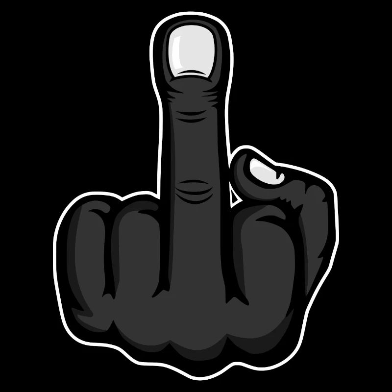 Mittelfinger Stinkefinger Design Schwarz