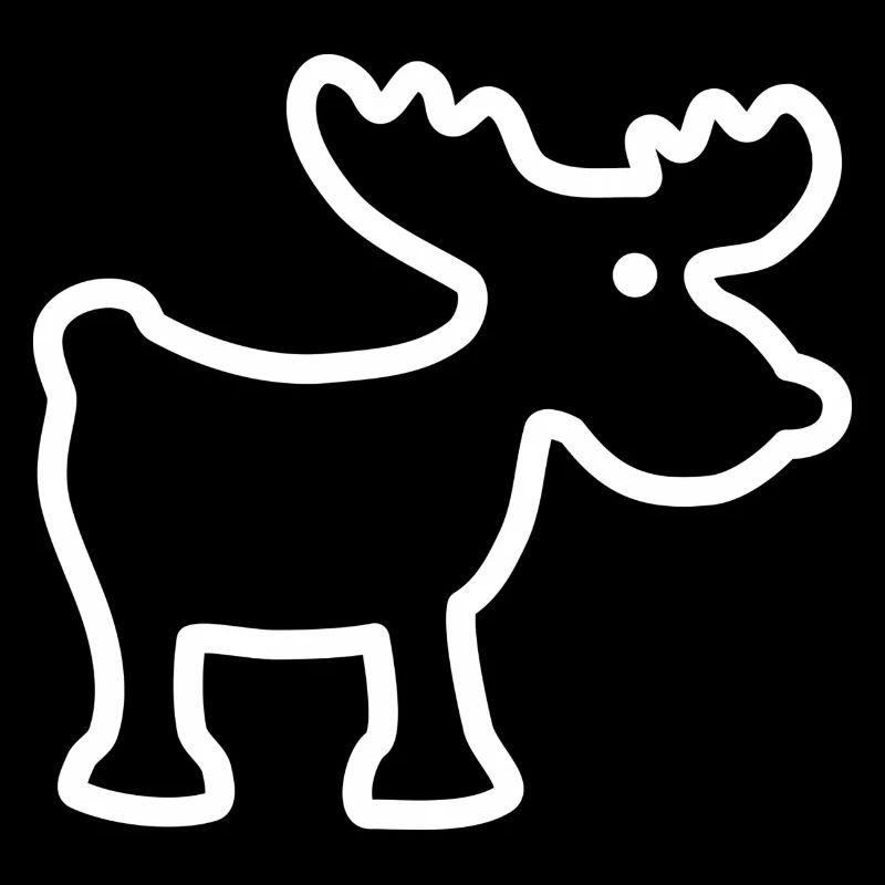 Cute moose - white outline