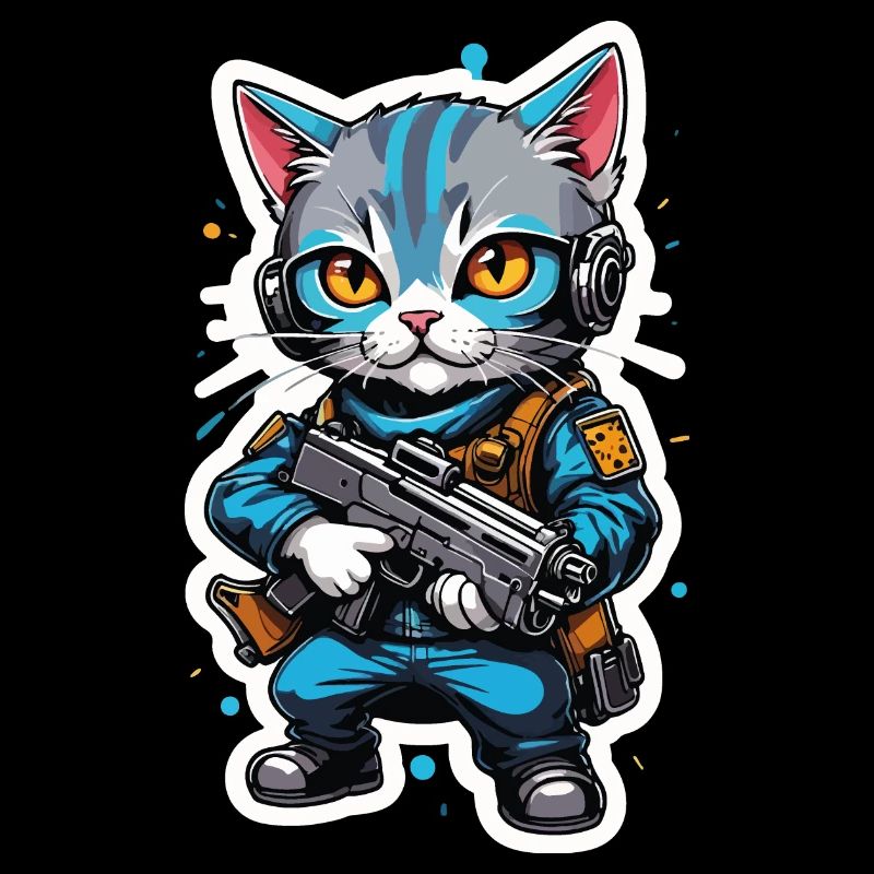 Katzenkrieger mit Hightech-Waffen