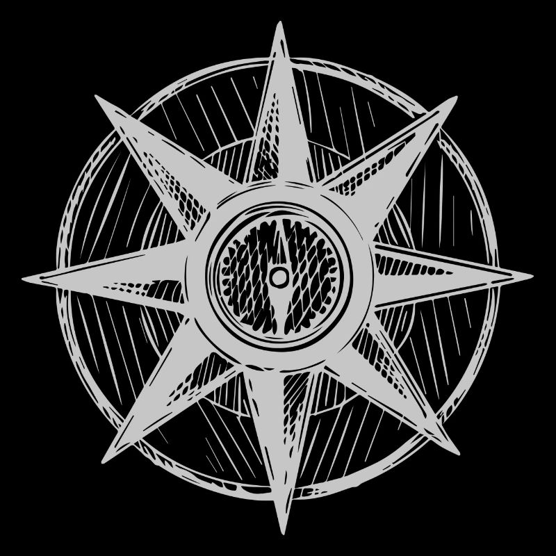 Compass -gezeichnet - Rétro -Seefahrt