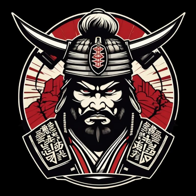 Logo de gymnase de samouraï, motif de samouraï, conception de samouraï