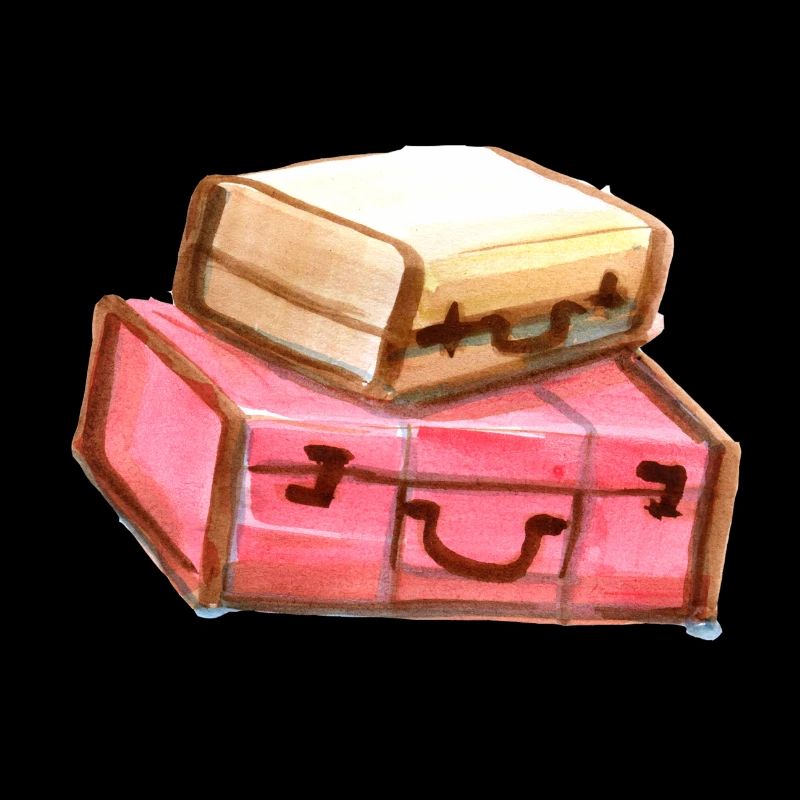 Circus watercolor suitcase