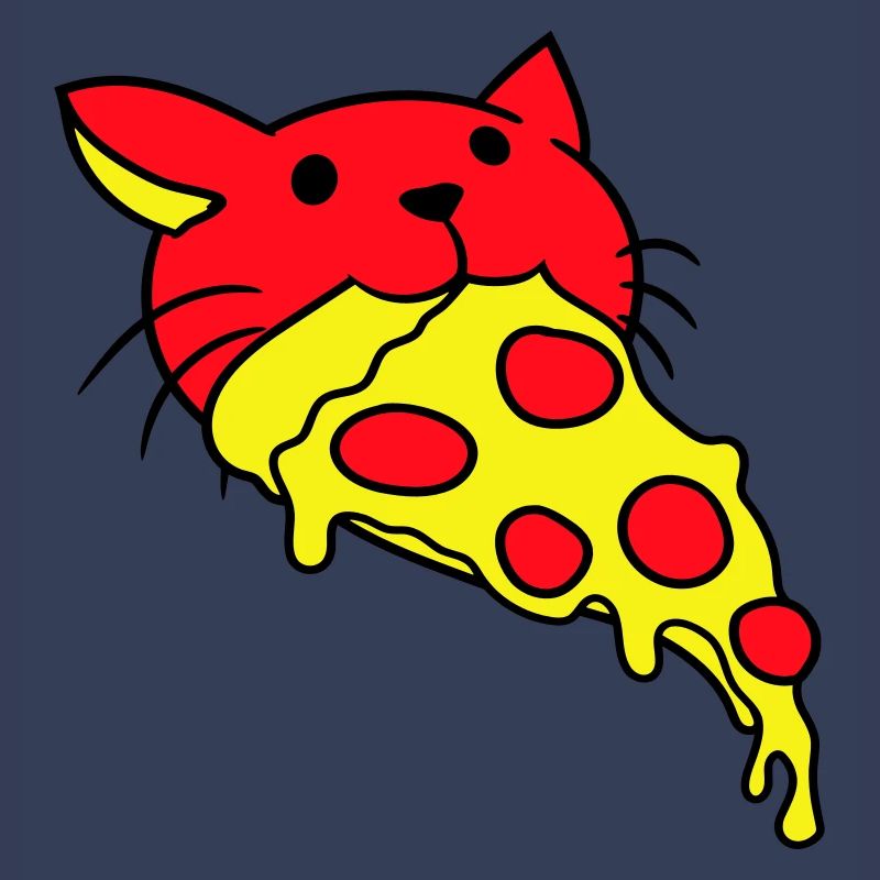 Chat mangeant du salami Pizza Faim Restauration rapide