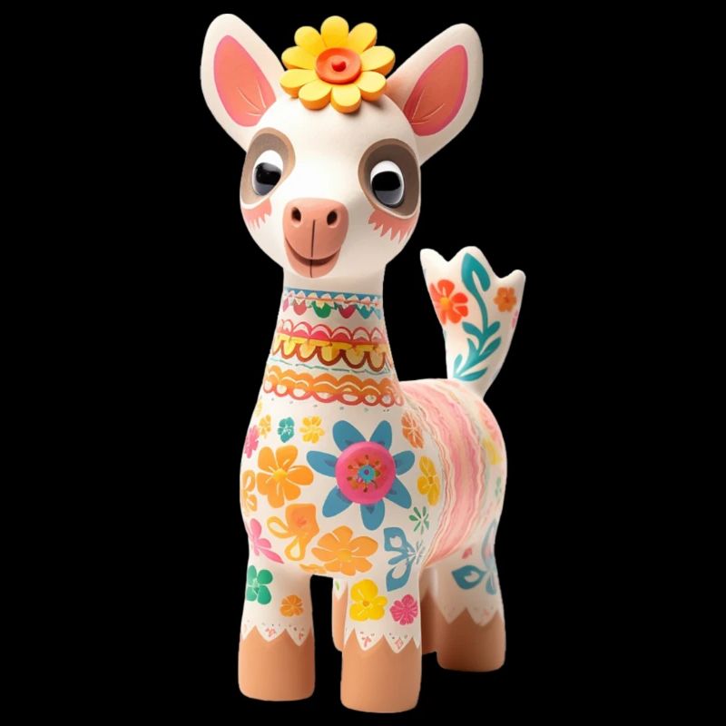 Süßes Lama mit Blümchen Deko