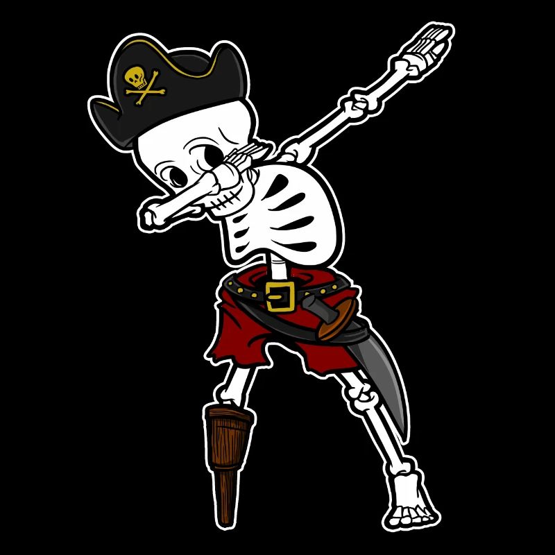 Dabbing Skeleton Pirate - Crâne Danse Dab