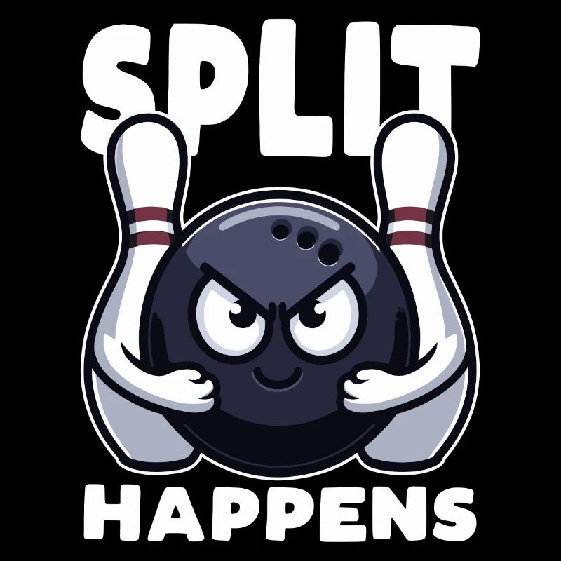 Split Happens Bowling Funny bowling ball two pins
