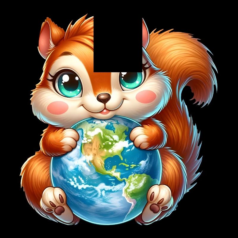 Süßes Eichhörnchen Umweltschutz Erde