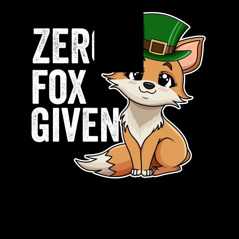 Zero Fox Given Jeu de mots mignon Kawaii Irish Fox