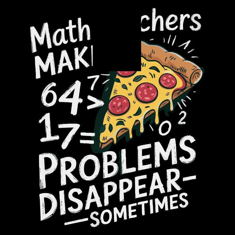 Professeur de mathématiques drôle Conception Pizza et résolution de problèmes
