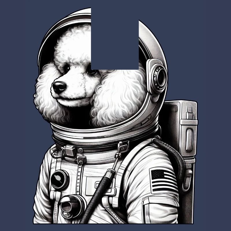 Caniche astronaute dans l’espace émerveillé