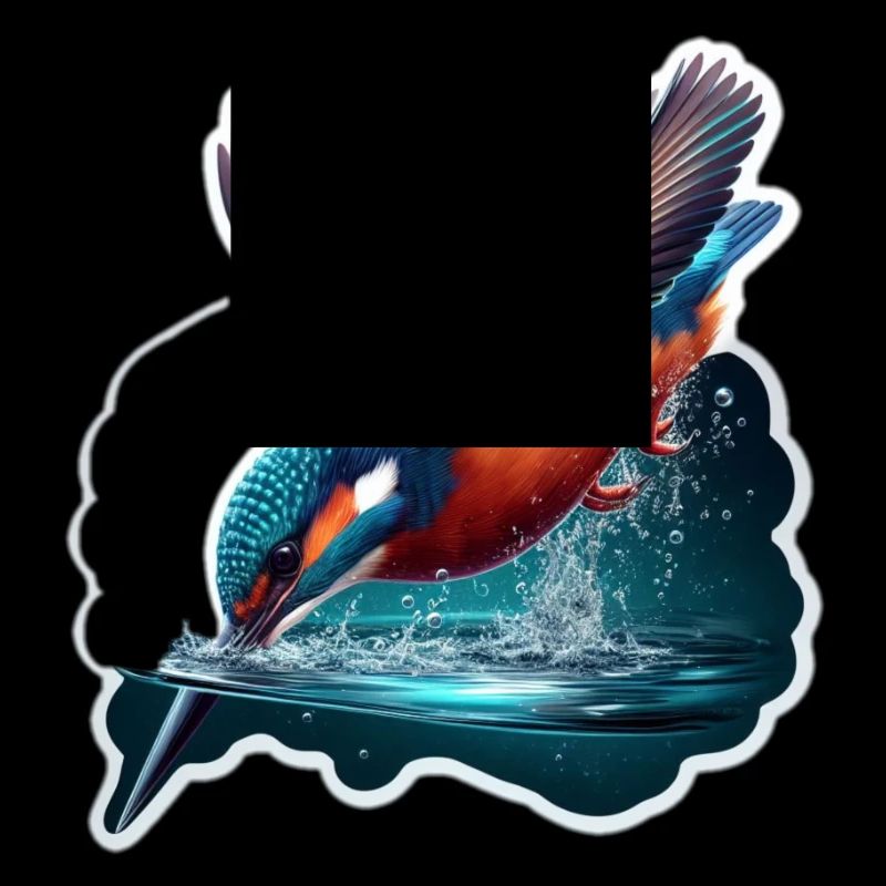 Eisvogel taucht in Wasser ein