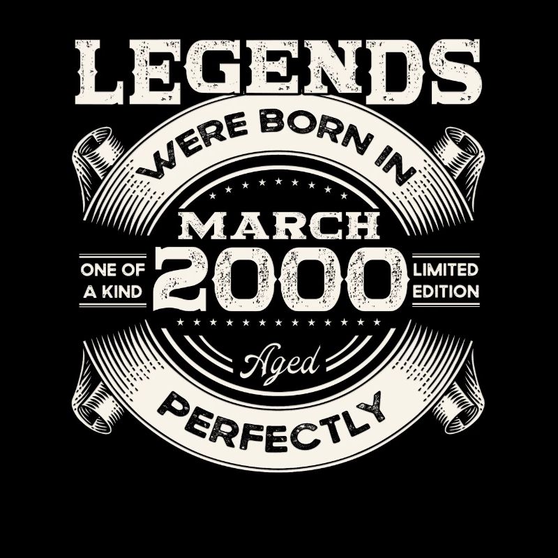 25th Birthday Man Legend March Vintage 2000