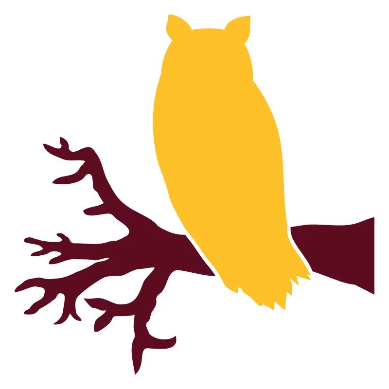 Owl Eagle Owl Branch Tree Forest Night Silhouette Outline Cute