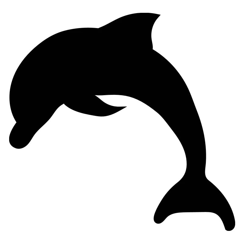 Silhouette outlined black jumping small delfin cut