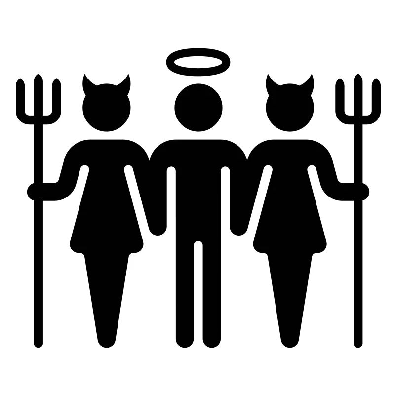 Devil-Cherub-Devil / Teufel-Engel-Teufel (M)