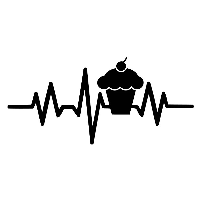 Herzfrequenz Puls Ich liebe Kuchen Cupcake Muffin