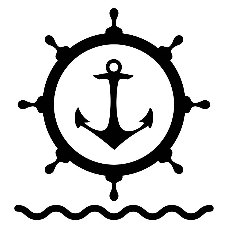 Ancrer le port Kaptän de roue axe eau mer