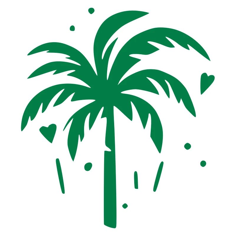 Palm tree with hearts