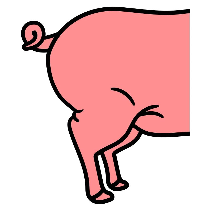 ass behind behind backside half pig sideways cute