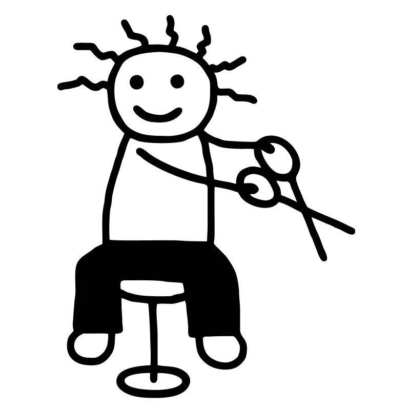 Strichmännchen mit Schere