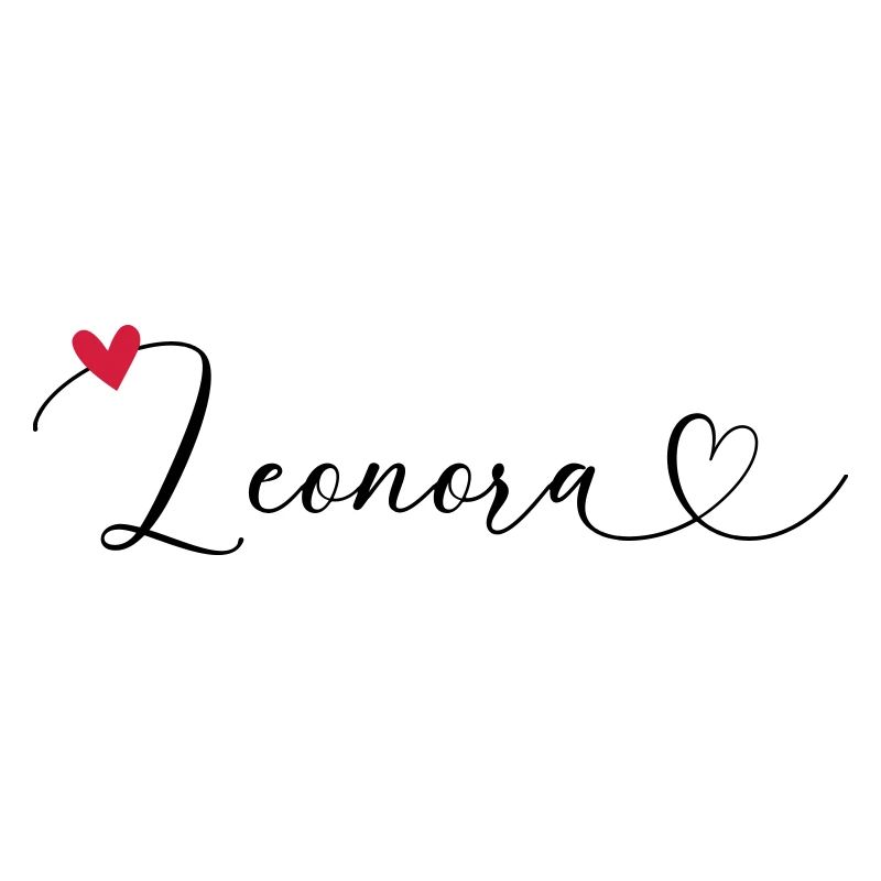 Leonora Last name First name Calligraphy heart