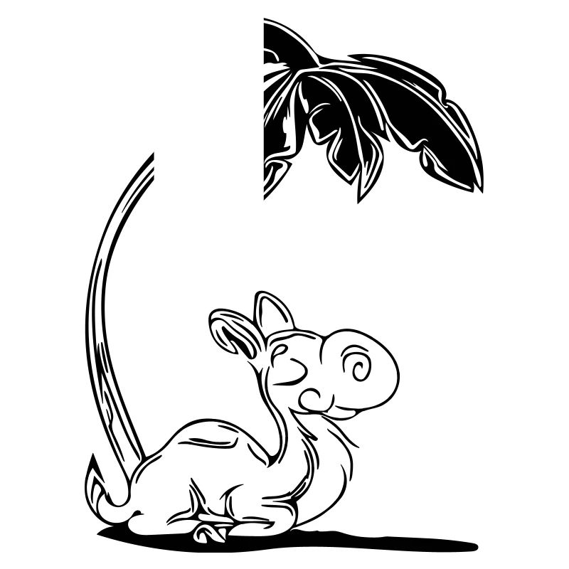 Süsses Kamel unter einer Palme