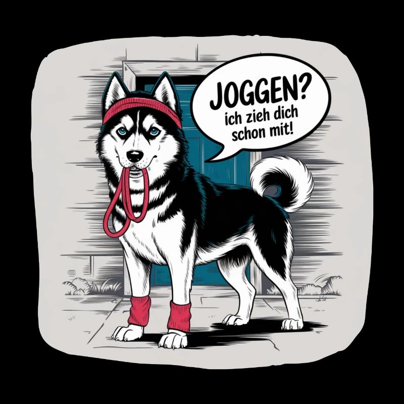 Husky jogging? I'll pull you with dog love