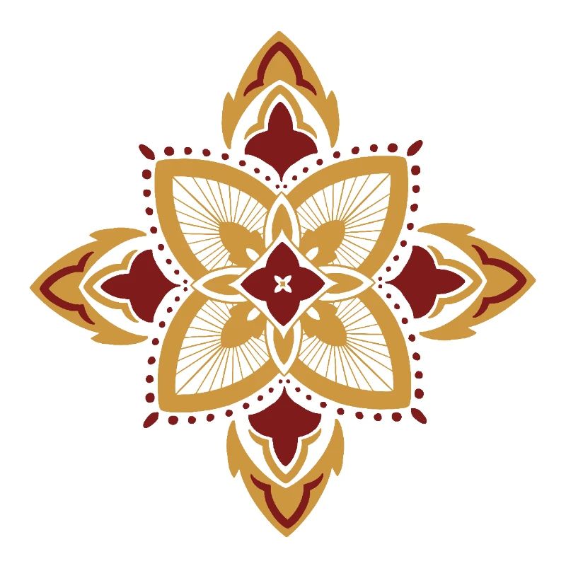 oriental pattern morocco gold red