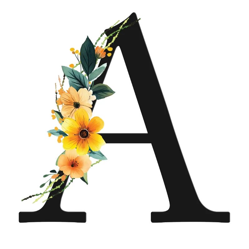 A Monogram, Floral, Personalizable