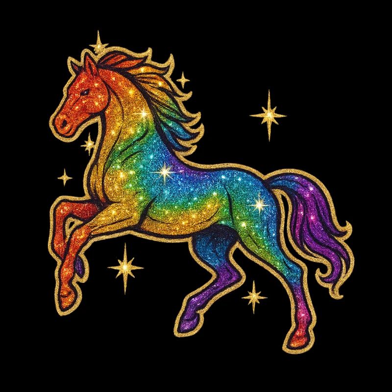 Regenbogen Pferd | Einhorn Glitzertraum